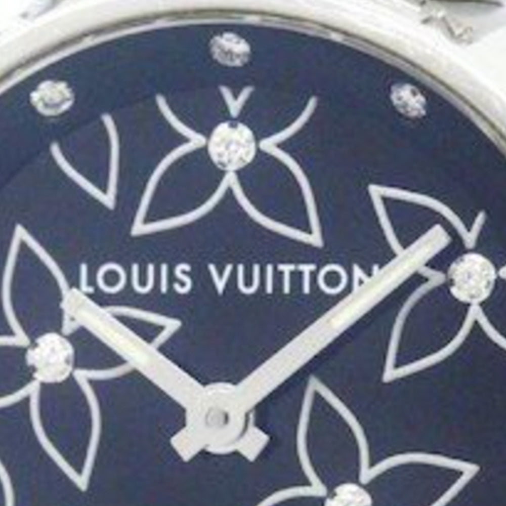 Louis Vuitton Tambour Quartz Pink Dial 28mm Ladies Lug Diamond SS