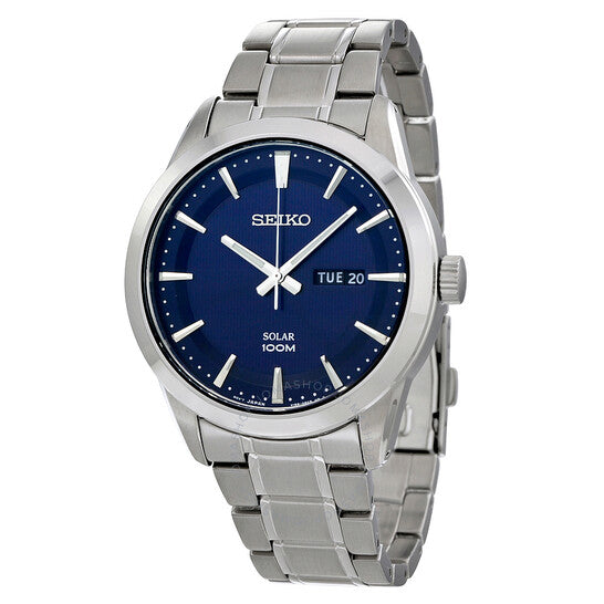 Seiko - Men's Solar Powered 100m Stainless Steel